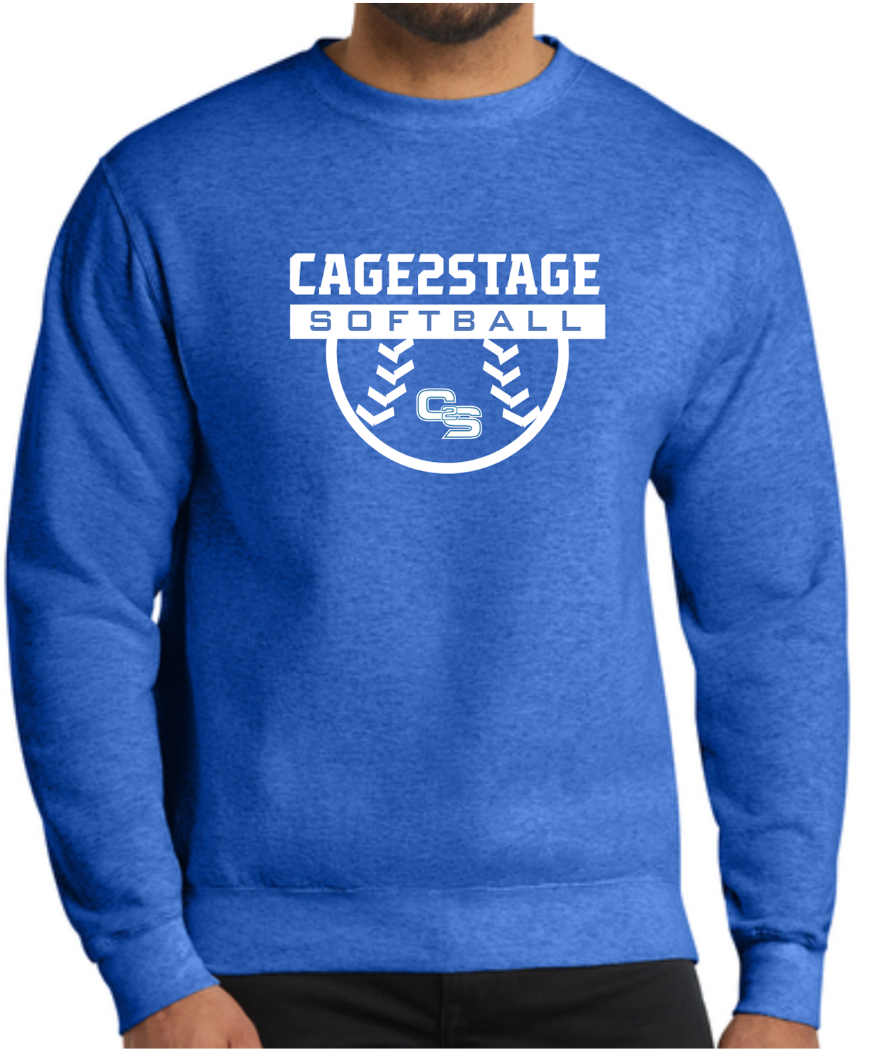 Softball  Heather Blue Crewneck